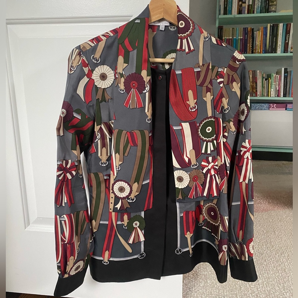 Gucci Gray Equestrian Print shirt